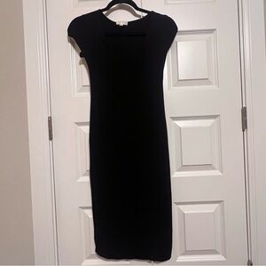 See You Monday Black Contour Midi Dress